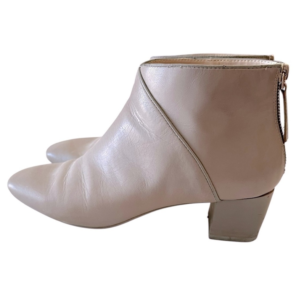 Nine West Elegant Light Gray Leather Ankle Boots 7.5 - Picture 4 of 10